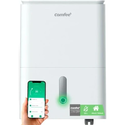 Imagen de COMFEE&#039; Deshumidificador de Humedad WiFi 20L Easy Dry interior 40 m2 / 100 m3 Deshumificador Eléctrico Silencioso con App Control Dehumifier bajo consumo depósito extraible + 4 Modos