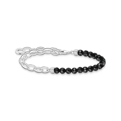 Imagen de THOMAS SABO Pulsera con Cuentas Negras Plata de Ley 925 A2098 130 11 L19, 16 19 cm, Negro