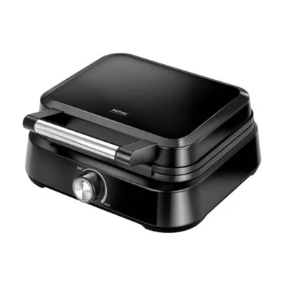 Imagen de MPM MGO 40 Gofrera Profesional para 2 Gofres Belgas Gruesos, Placas Antiadherentes, Regulador de Temperatura, 1500W, Negro