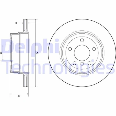 Imagen de DELPHI BG4695C Disco de freno 320 20 5 ventilado revestido altamente carbonizado sin cojinete rueda, anillo sensor ABS BMW: Berlina, Touring