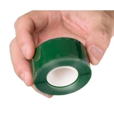 Imagen de YoiYee Cinta autoamalgamante, goma de silicona autofusible impermeable para fontanería, parada fugas, sellado tuberías, reparación mangueras y aislamiento eléctrico, 3 m x 25 mm, verde