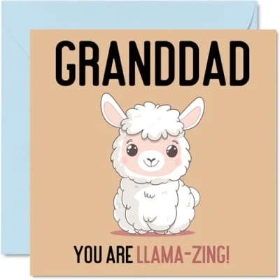 Imagen de tarjetas de cumpleaños para abuelo Llama Zing Divertida tarjeta feliz nieto, nieta, regalos abuelo, felicitación broma 145 mm x