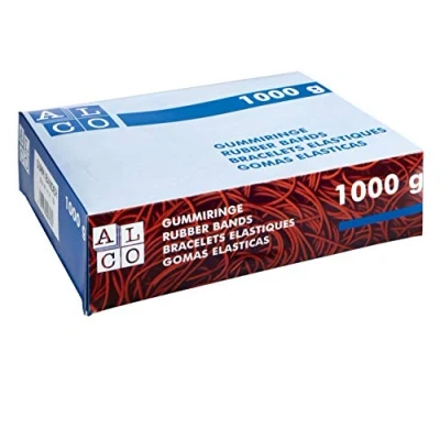 Imagen de ALCO Albert 763 Gomas elásticas (200 x 6 mm, 1 kg), color rojo