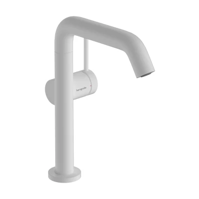 Imagen de hansgrohe Tecturis S Fine grifo lavabo con vaciador Push Open, caño giratorio, monomando 187 mm, mezclador ahorro de agua (EcoSmart+), blanco mate, 73360700