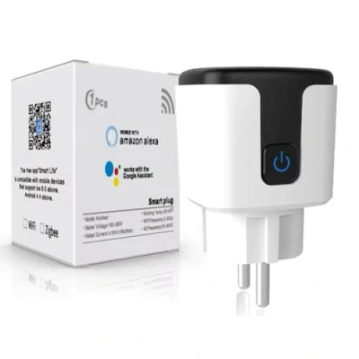 Imagen de proAMEDEN Enchufe Inteligente WiFi 16A 3500W, Smart Plug con Medición de Corriente, Control por Voz Google Home y Alexa, Remoto Función Temporizador (1, Black White, 1 Wifi)