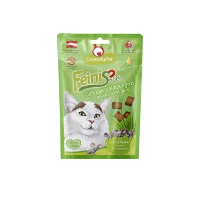 Imagen de GranataPet FeiniSnack golosinas para gatos y aves de corral hierba gatos, aperitivos sin cereales ni azúcares, recompensa por divertidas patas terciopelo,