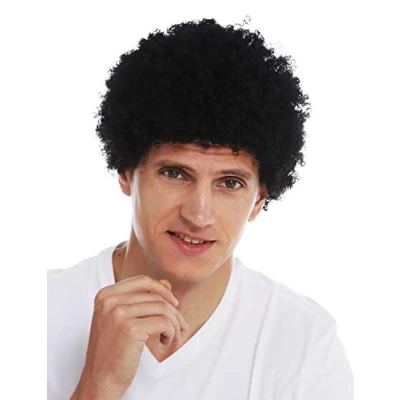 Imagen de WIG ME UP MMAS 9M K01 Peluca para Mujeres Hombres Carnaval Afro rizos Cortos densos Cabello Crespo Negro