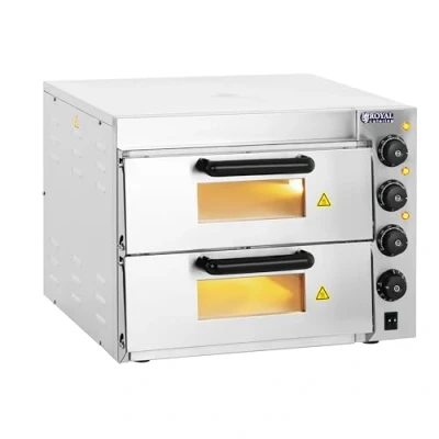 Imagen de Royal Catering RCPO 3000 2PS 1 Horno para Pizza 2 compartimientos Arcilla refractaria 40x40x1,5cm