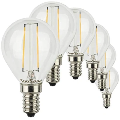 Imagen de SUNSEED 6x Bombilla Esférica Filamento LED E14 2W = 25W Blanco Cálido 2700K