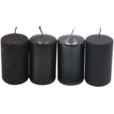 Imagen de velas de Adviento, en negro, diferentes matices, tamaño H/Ø aprox. 7 x 4 cm, 250 g, tiempo combustión 10 h