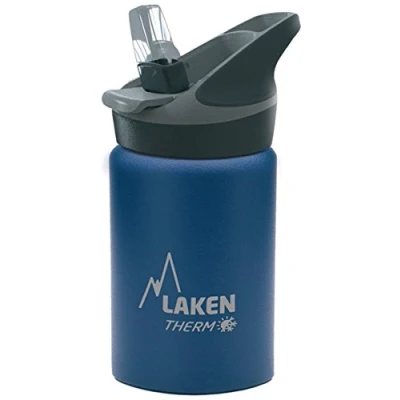 Imagen de Botella de Agua Térmica al Vacío Acero Inoxidable Doble Pared Laken (0,50L Azul) Tecnología 24 Horas Frío Ideal para Trabajo o Deporte Cierre Hermético y Uso Vertical