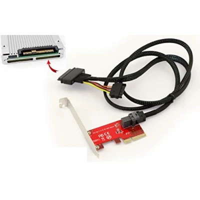 Imagen de Kalea INFORMATIQUE Tarjeta controladora PCIe x4 para Unidades SSD U.2 NVMe (U2 68Pin SFF 8639) Cable DE 1 m Equipo Perfil BAJO Y Alto