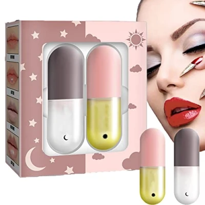 Imagen de Relleno Labial Natural,Brillo para labios,Bálsamo de Labios,Voluminizador Labios Gloss,Mejorador Labios,Cuidado Día y Noche,Realzador llenos e Hidratados Dar Volumen