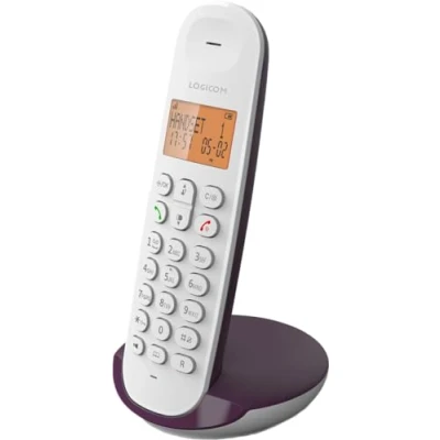 Imagen de Logicom ILOA 150 Teléfono Fijo inalámbrico sin contestador Solo Teléfonos analógicos y dect Berenjena
