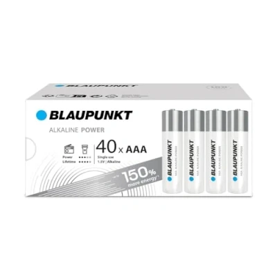 Imagen de BLAUPUNKT AAA Pilas alcalinas, Paquete de 40, lo Mejor para Relojes Pared, mandos a Distancia TV, LR03BPO/40CB
