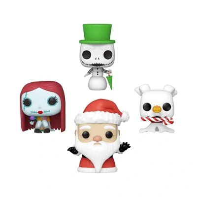 Imagen de Funko Pocket Pop! Disney The Nightmare Before Christmas Jack Skellington Tree Holiday Box 4 Pieces Llavero Minifigura de Vinilo Coleccionable Original Relleno Calcetines