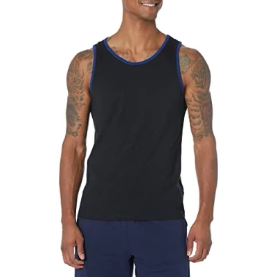 Imagen de Amazon Essentials Camiseta de Tirantes Ajuste Entallado Hombre, Negro/Azul, S