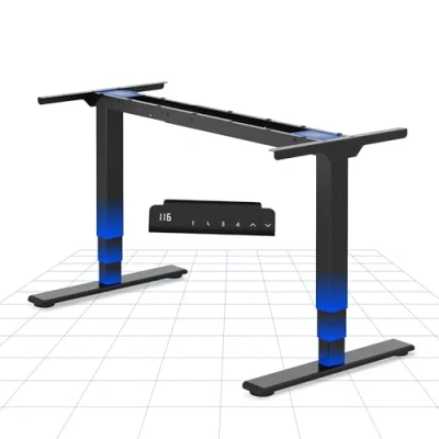 Imagen de FLEXISPOT EC5 Lite Escritorio Elevable Eléctrico con 2 Motores y 3 Patas Ajustable en Altura de Acero 4 Funciones Memoria Standing Desk, Carga 100kg(Marco Negro)