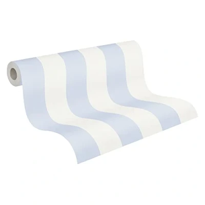 Imagen de A.S. Création Papel Pintado de Pared a Rayas en Azul y Blanco para Diferentes Espacios 10,05 m x 0,53