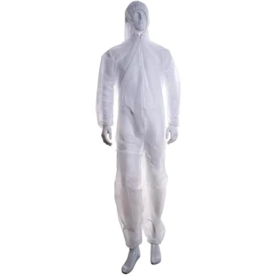 Imagen de Buzo mono desechable capucha Talla 4XL blanco. Protección para Clínicas, Laboratorios, fábricas, Veterinarios, Granjas, Bricolaje…