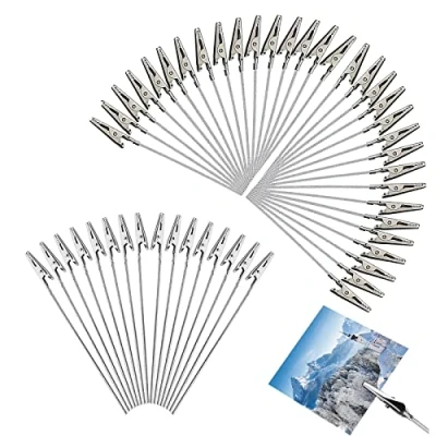 Imagen de Lhdfyqt 50 Piezas Abrazadera Cocodrilo Alambre Metal, Clips de Fotos Cocodrilo, Foto Titular Memo Clip, para Tarjetas Papel Notas