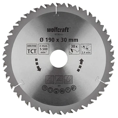 Imagen de wolfcraft Disco de sierra circular mano CT, serie marrón, 6736000, Cortes rápidos y bastos