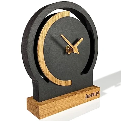 Imagen de FLEXISTYLE Moderno Reloj de pie pequeño Madera Roble salón baño (Estilo 4)