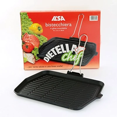 Imagen de Ilsa Dietella Sartén Grill de Hierro Fundido esmaltado, Negro, 28x36