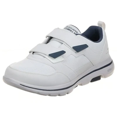 Imagen de Skechers Gowalk 5 Wistful Athletic Tenis para caminar con gancho y lazo espuma refrigerada por aire hombre, blanco (Blanco/ azul marino), 39.5 EU