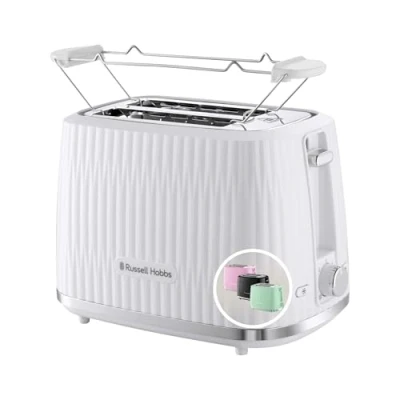 Imagen de Russell Hobbs Tostadora para 2 rebanadas de Hobbs, 6 niveles tueste, función extraelevación, descongelar, recalentar y cancelar, bandeja recogemigas, calientapanecillos incluido