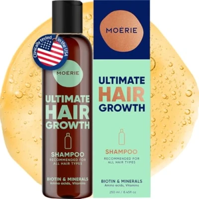 Imagen de Moerie Mineral Shampoo For Longer, Thicker, Fuller Hair Vegan Products Paraben Free All Types Reverse Loss 250ml