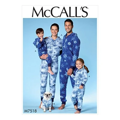 Imagen de MCCALL &#039;s Patterns para Hombre/Mujer/niño/niña/niño Mono y Abrigo Perro, Multicolor, tamaños S a XL