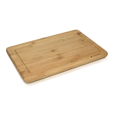 Imagen de Navaris Tabla para Cortar de bambú XL Cocina 35x23,5x1,8 cm con Ranura líquidos y Protector Cuchillas