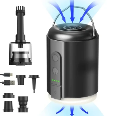 Imagen de Origem Inflador Electrico,Bomba de Aire Eléctrica para Inflables, 5.2KPa Mini Hinchador Colchon Hinchable, Puede recargar Las Pilas con Luz Camping Inflado Rápido Desinflado