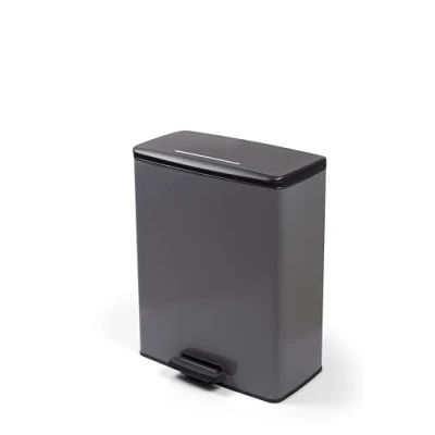 Imagen de Curver Cubo de Basura con Pedal 65L, Color Gris, Tapa y aro para Bolsa