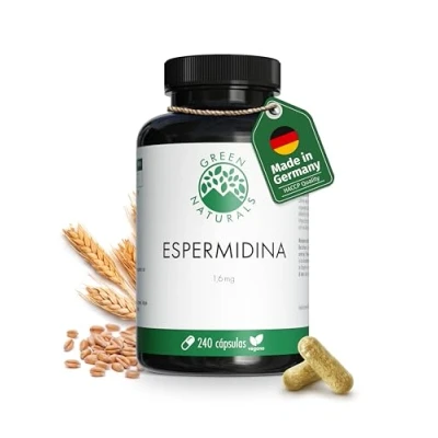 Imagen de Espermidina 1,6 mg (240 cápsulas de 800 mg) Extracto germen trigo Producción alemana 100% Vegano y sin aditivos dura 2 meses