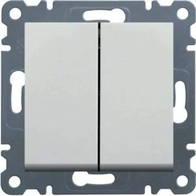 Imagen de Hager lumina2 Interruptor doble blanco polar