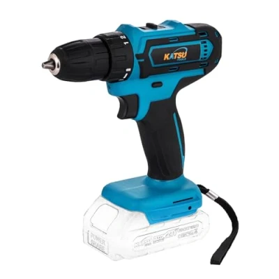 Imagen de KATSU FIT BAT 21 V Taladro atornillador inalámbrico con portabrocas sin llave de 10 mm, ideal para tareas bricolaje en el jardín del hogar, batería ni cargador (gama económica) 102623