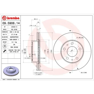 Imagen de Disco de freno BREMBO 09.5906.14