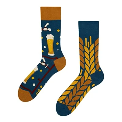 Imagen de Dedoles Calcetines Unisex Hombre Mujer y Niños Algodón muchos diseños divertidos diferente izquierda derecha, color: Multicolor, diseño: Hora de la cerveza, tamaño: 43 46