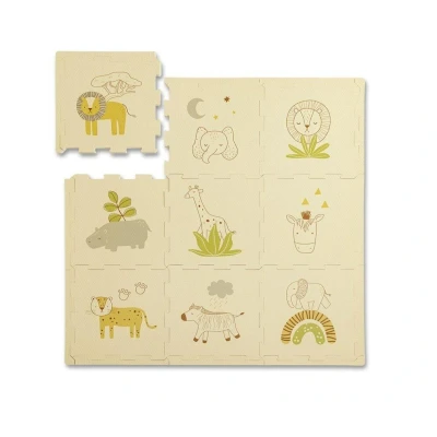 Imagen de Hakuna Matte Elegante Alfombra Rompecabezas para bebé 0,9x0,9m Animales de Safari