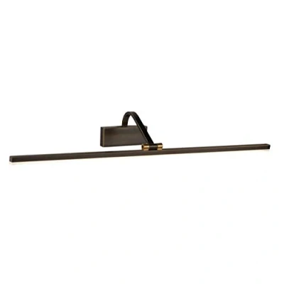 Imagen de Searchlight Picture Lights Aplique de pared cuadro con 1 luz LED integrado Negro Oro cepillado