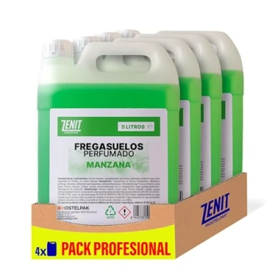 Imagen de Hostelpak 4 x 5L Fregasuelos perfumado Manzana profesional, Para todo tipo de suelos, Aroma agradable y duradera