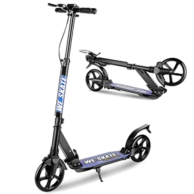Imagen de Hikole Patinete de 2 Ruedas para Mayores 8 años, Plegable con Grandes 220 mm y Manillar Ajustable Adolescentes Adultos, Ligero, soporta hasta Libras