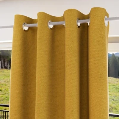 Imagen de Soleil d&#039;ocre Cortina de Ojales Eclipse, Opaca, Amarillo, 135 x 180 cm
