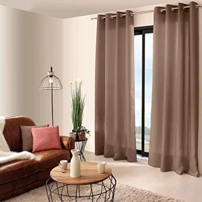 Imagen de ED ENJOY HOME Basic Cortina Decorativa, Poliéster, visón, 140 x 240cm