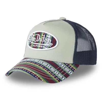 Imagen de Von Dutch Gorra Hombre y Mujer, Trucker ETHNIK, Ajustable, Verde/Azul/Rojo, Talla única