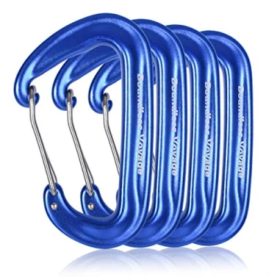 Imagen de iBasingo Mosquetones Sin Bloqueo Clip Tipo D De Servicio Pesado 12KN Ganchos Aluminio Clips Quickdraw Wiregate Gancho para Hebilla Mochila Camping Hamaca Senderismo Herramienta Pesca BV1026