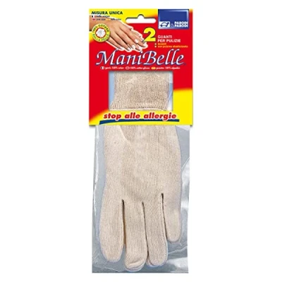 Imagen de par de guantes algodón con manguito X2, hipoalergénico Manibelle puño para la limpieza, puño, 1 art. 120
