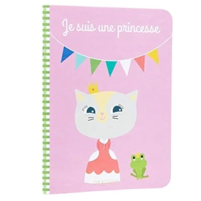 Imagen de Draeger Paris Cuaderno infantil &quot;Je suis une Princesse&quot; de escritura y dibujo Tapa ilustrada cuadros grandes (Syès) Papel certificado FSC®